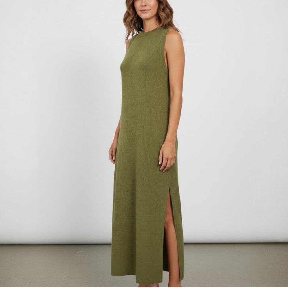 The Drop Gabriela Green A Line Stretch Maxi Sweater Dress Women's Size L NWT